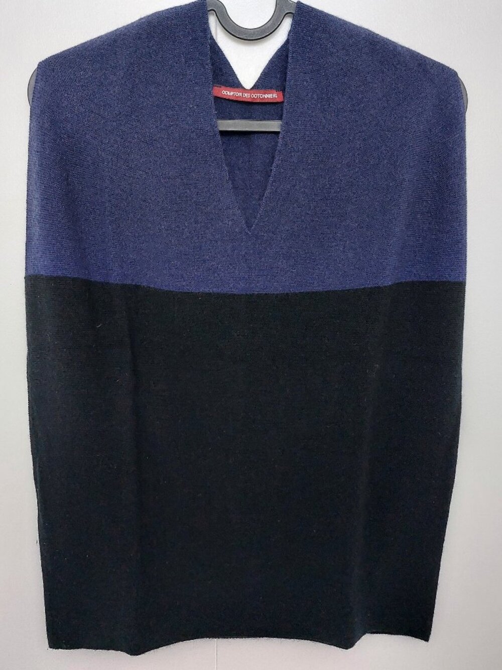 Comptoir des Cotonniers Wholegarment 3D Sweater – 100% Wool, Navy/Black – XS/S
